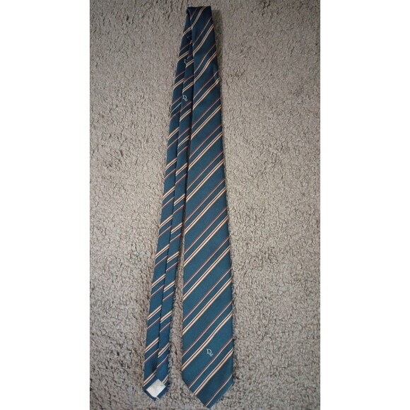Vtg Christian Dior Men's Blue Striped Neck Tie  Classsy Designer Preppy Boho - Picture 1 of 3